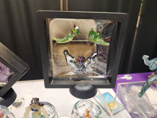 Glass Pokemon set with display