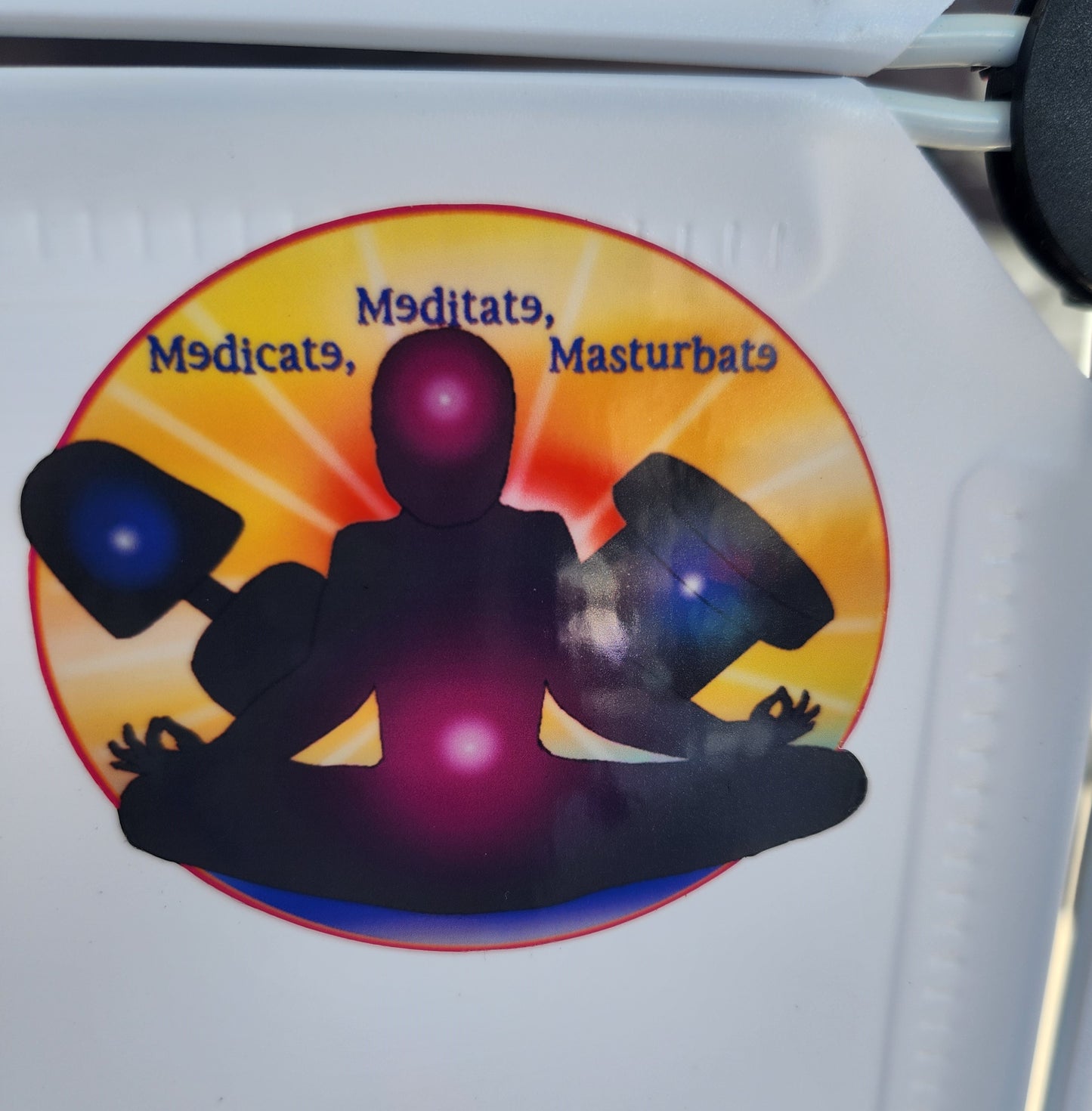 Medicate, Meditate, M@sturbate Sticker