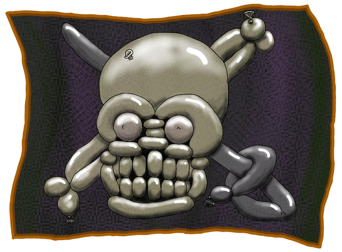 Balloon Pirate Flag Sticker