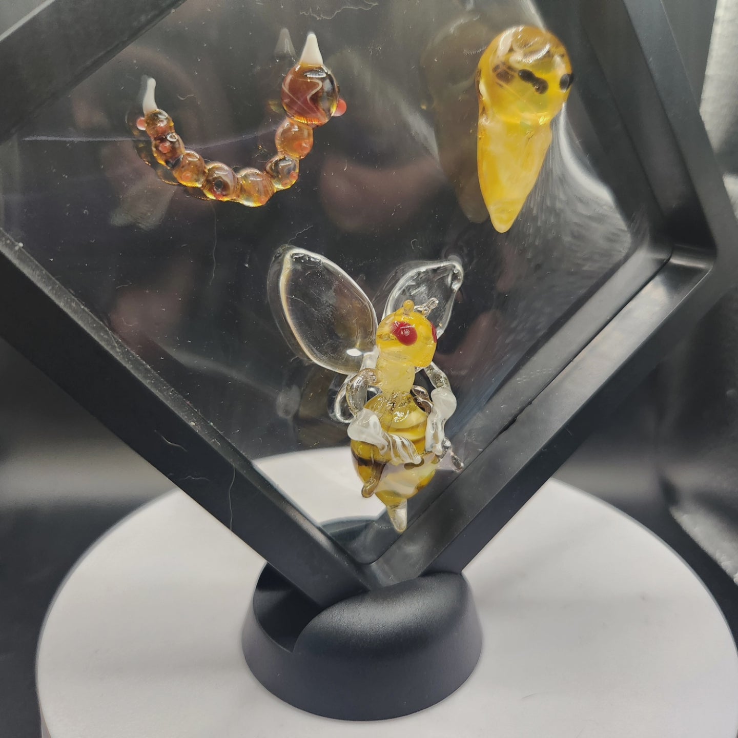 Glass Pokemon set with display