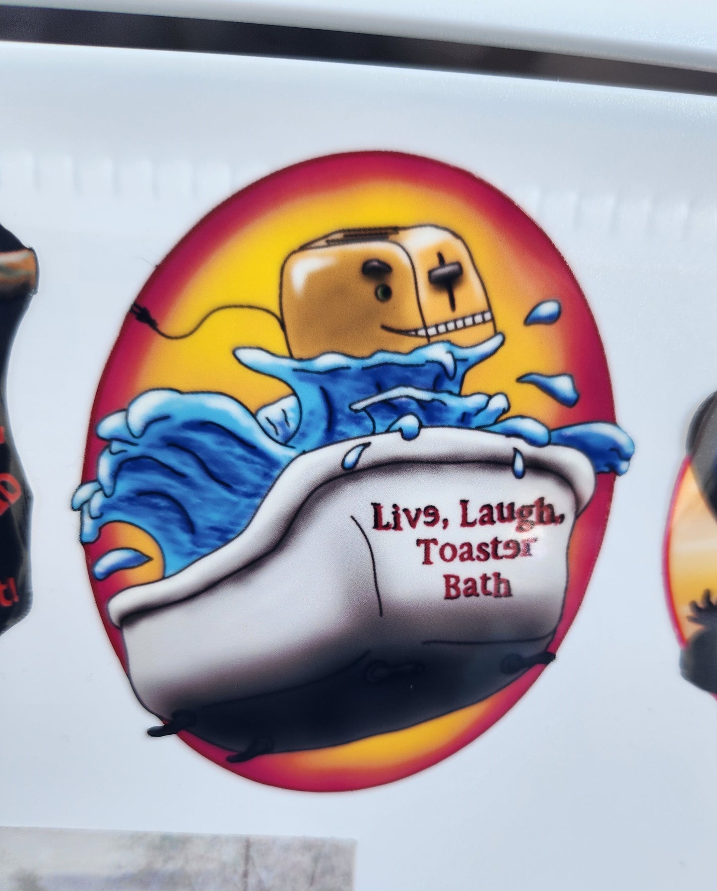 Live, Laugh, Toaster Bath Sticker