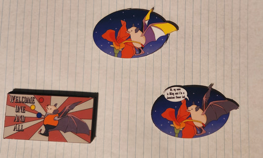 Riley the Bat, 3" Stickers