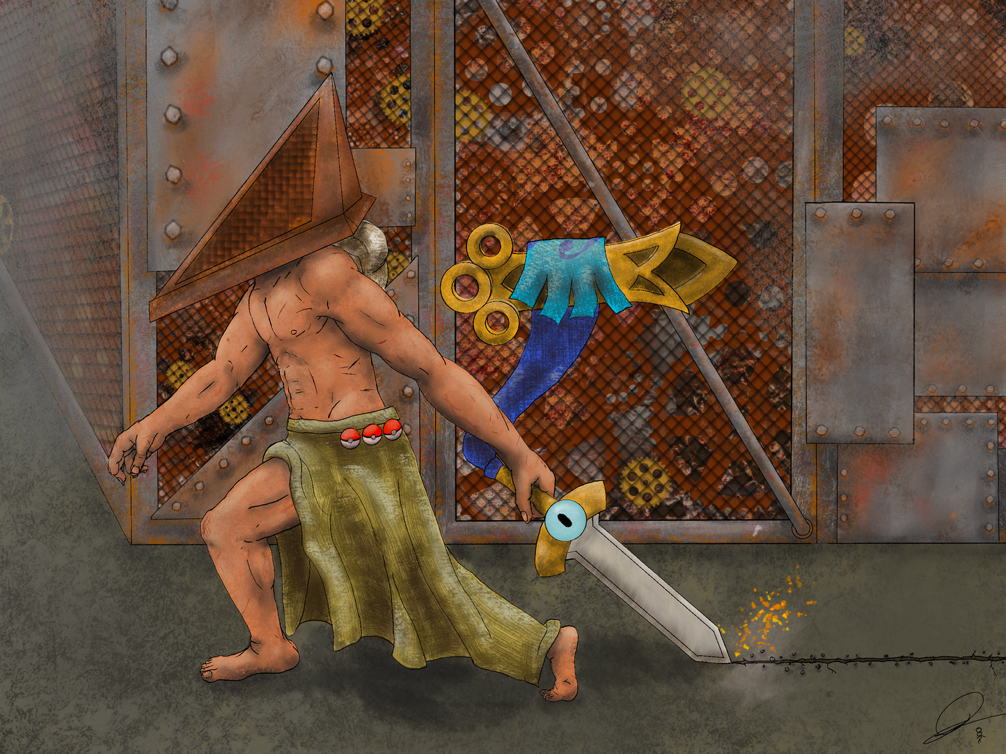 Pyramid Head Honedge, Digital Art Print