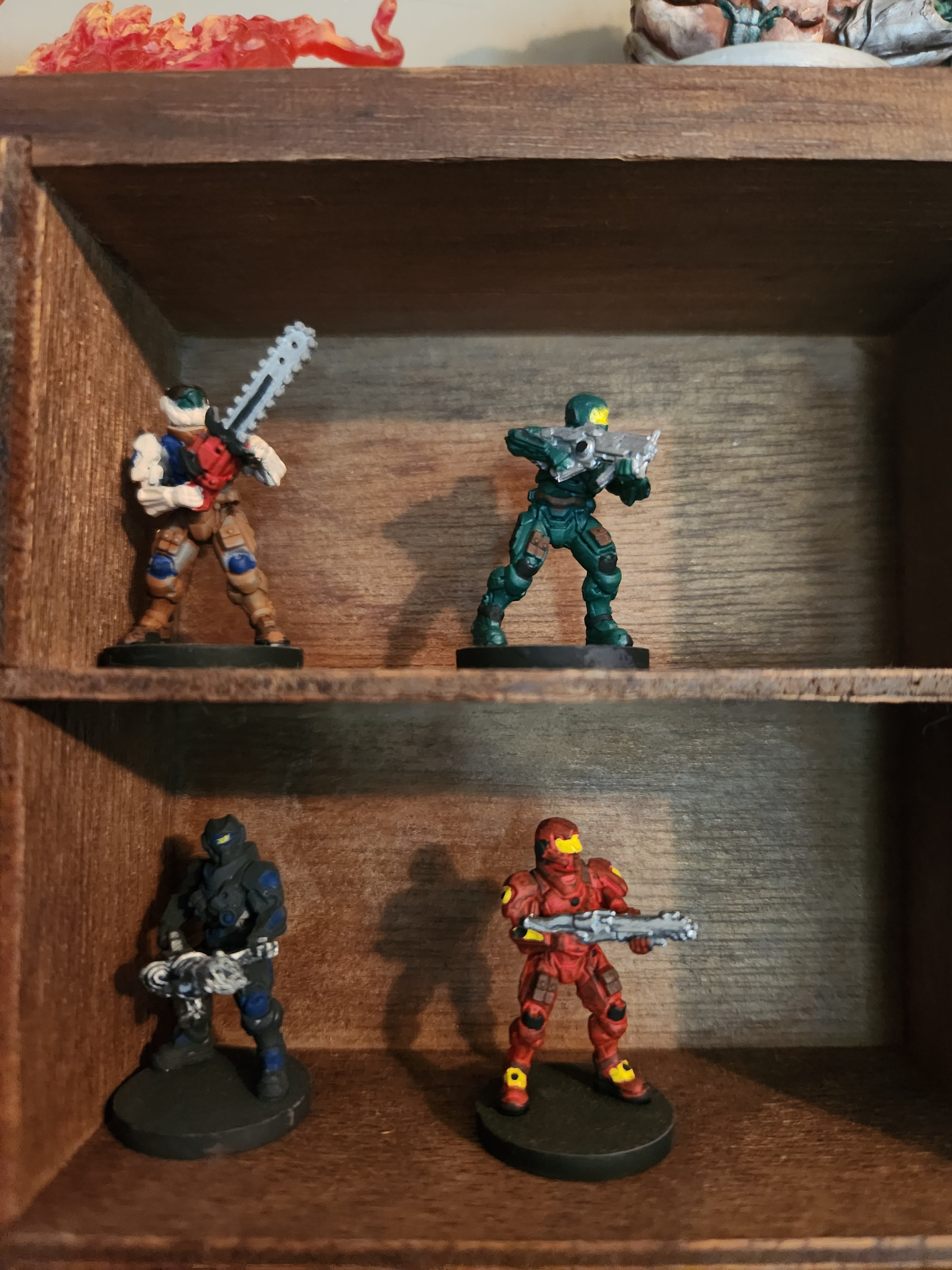 Picture of painted miniatures from the Doom boardgame