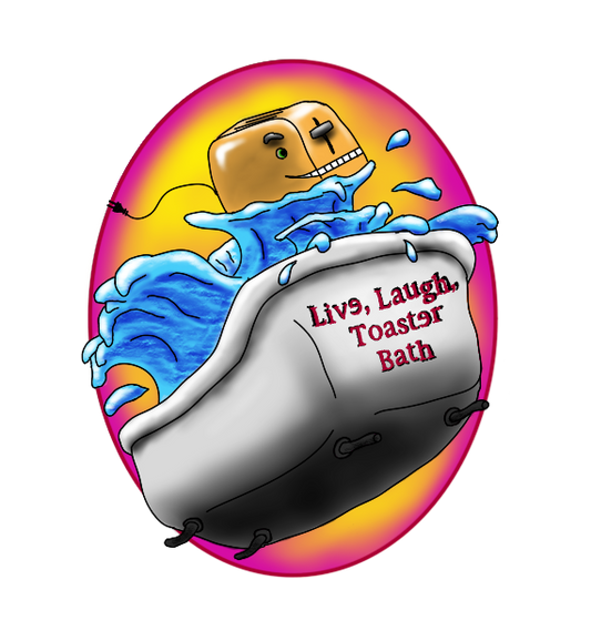Live, Laugh, Toaster Bath Sticker
